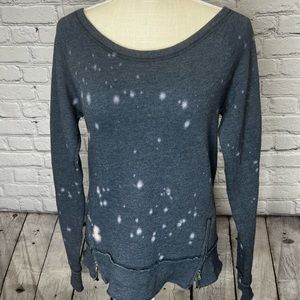T2Love bleach splatter sweatshirt small